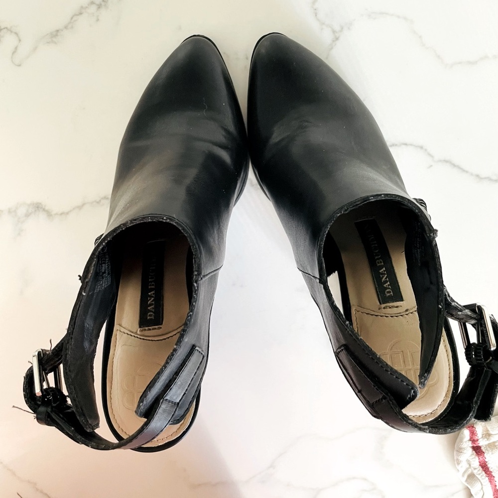 Dana Buchman Black Buckle Mules - Picture 2 of 10